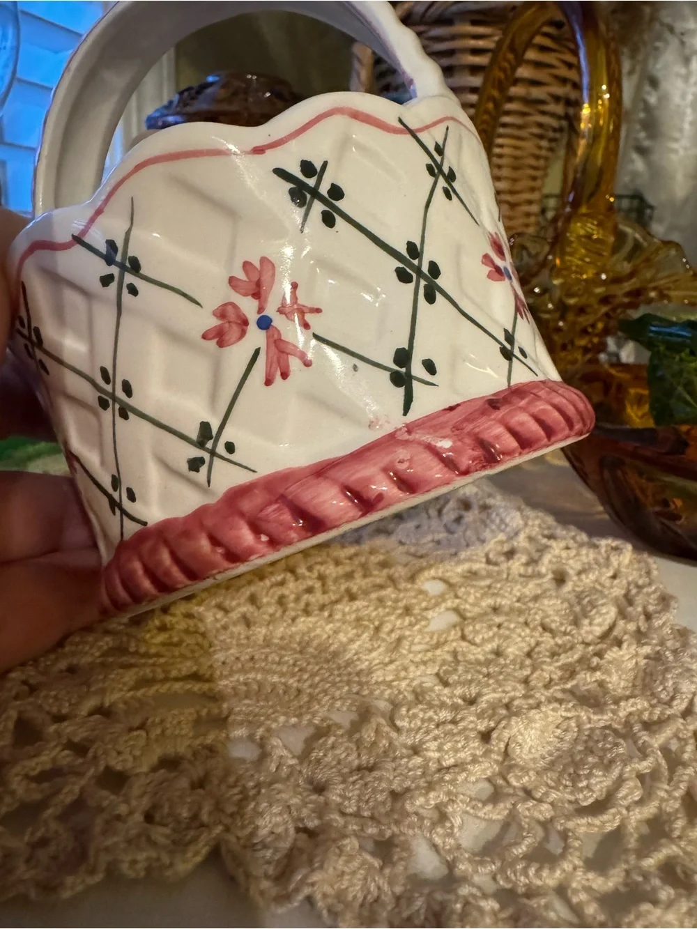Hand-Painted Basket - Picture 4 of 7